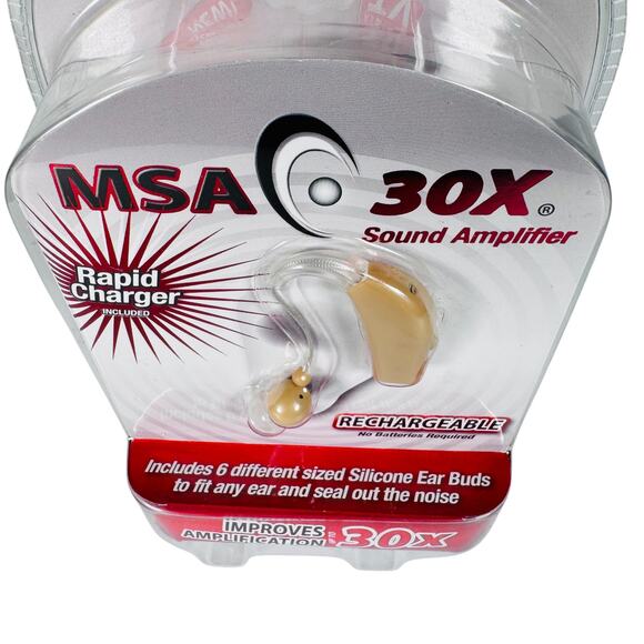 MSA 30X Sound Amplifier Ear Aid Rapid Charger Rechargeable Comfortable - Beige - Picture 7 of 8
